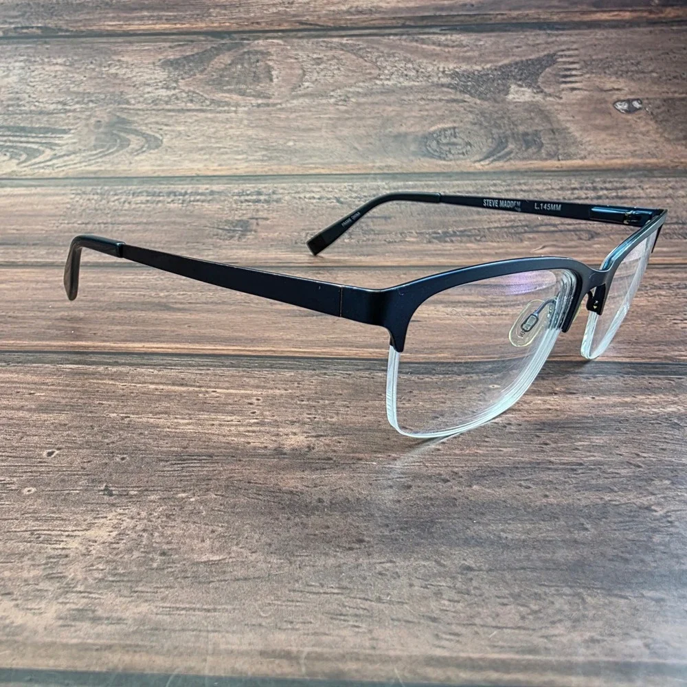 Steve Madden Active Navy Matte Semi-Rimless Cat Eye Eyeglasses Frames 55-18-145